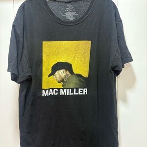 Mac Miller Graphic T-Shirt Product by Mac Miller Black Portrait Large “flaw*